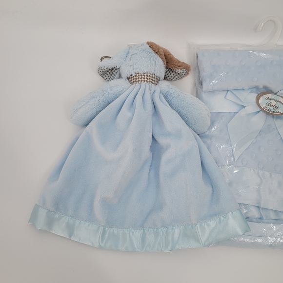Bearington Baby Collection NEW Blue Dotted Lovey and Blanket Set - Picture 2 of 4